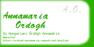 annamaria ordogh business card